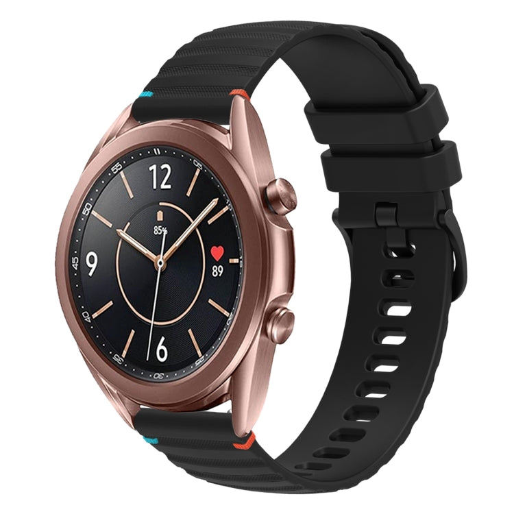 波状ドットステッチ20mmシリコンウォッチバンド、Samsung Galaxy Gear Sport用、Samsung Galaxy Watch Active 2用、Samsung Galaxy Watch3 41mm用、Samsung Galaxy Watch Active用