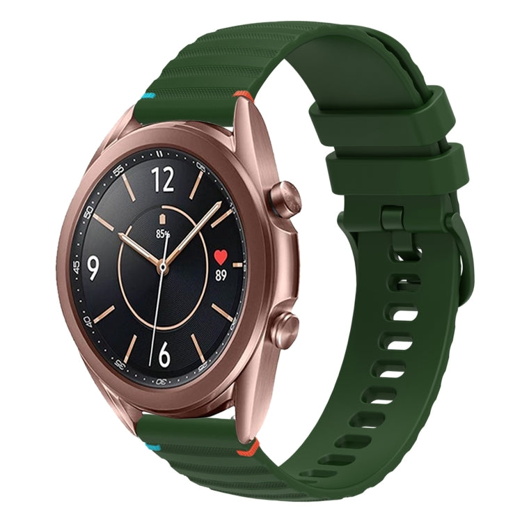 波状ドットステッチ20mmシリコンウォッチバンド、Samsung Galaxy Gear Sport用、Samsung Galaxy Watch Active 2用、Samsung Galaxy Watch3 41mm用、Samsung Galaxy Watch Active用