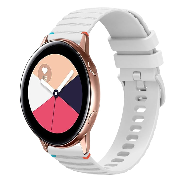 波状ドットステッチ20mmシリコンウォッチバンド、Samsung Galaxy Gear Sport用、Samsung Galaxy Watch Active 2用、Samsung Galaxy Watch3 41mm用、Samsung Galaxy Watch Active用