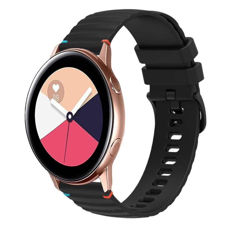 波状ドットステッチ20mmシリコンウォッチバンド、Samsung Galaxy Gear Sport用、Samsung Galaxy Watch Active 2用、Samsung Galaxy Watch3 41mm用、Samsung Galaxy Watch Active用