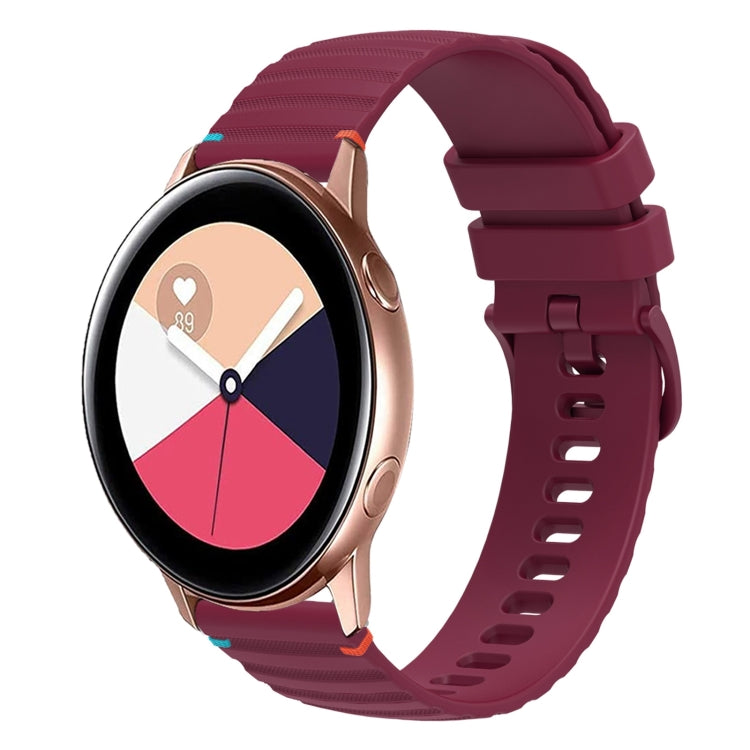 波状ドットステッチ20mmシリコンウォッチバンド、Samsung Galaxy Gear Sport用、Samsung Galaxy Watch Active 2用、Samsung Galaxy Watch3 41mm用、Samsung Galaxy Watch Active用