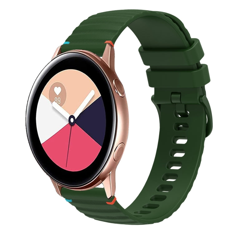 波状ドットステッチ20mmシリコンウォッチバンド、Samsung Galaxy Gear Sport用、Samsung Galaxy Watch Active 2用、Samsung Galaxy Watch3 41mm用、Samsung Galaxy Watch Active用