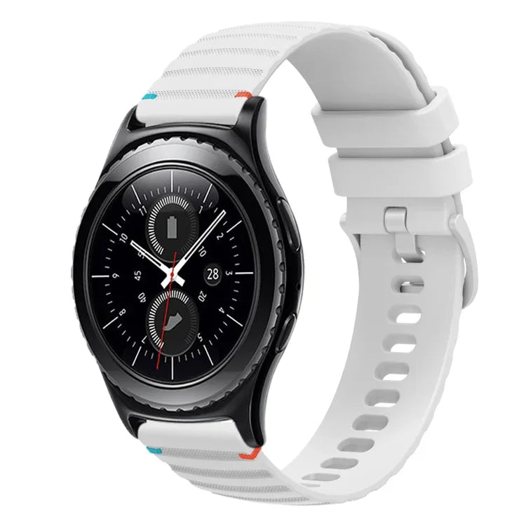 ウェービードットステッチ20mmシリコンウォッチバンド、Samsung Galaxy Watch 42mm用、Samsung Gear S2 Classic用