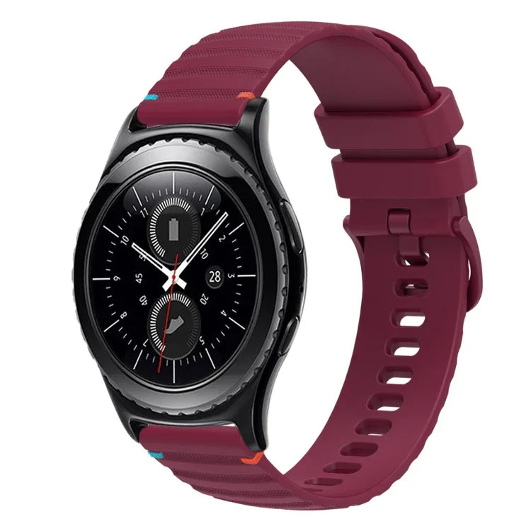 ウェービードットステッチ20mmシリコンウォッチバンド、Samsung Galaxy Watch 42mm用、Samsung Gear S2 Classic用