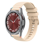 Wavy Dotted Stitched 20mm Silicone Watch Band, For Samsung Galaxy Watch FE 40mm, For Samsung Galaxy Watch 7 40 / 44mm, For Samsung Galaxy Watch 6  Cassic 43 / 47mm, For Samsung Galaxy Watch 6 40 / 44mm