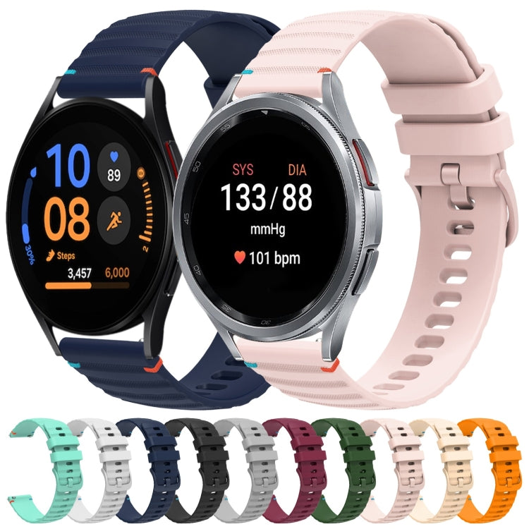 波状ドットステッチ20mmシリコンウォッチバンド、Samsung Galaxy Gear Sport用、Samsung Galaxy Watch Active 2用、Samsung Galaxy Watch3 41mm用、Samsung Galaxy Watch Active用