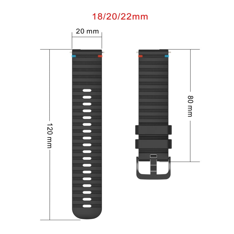 Wavy Dotted Stitched 20mm Silicone Watch Band, For Samsung Galaxy Watch FE 40mm, For Samsung Galaxy Watch 7 40 / 44mm, For Samsung Galaxy Watch 6  Cassic 43 / 47mm, For Samsung Galaxy Watch 6 40 / 44mm