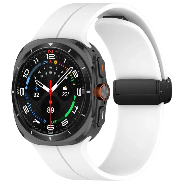 Samsung Galaxy Watch Ultra 47mm用 グルーブスタイル 折りたたみ磁気バックル シリコン製ウォッチバンド