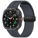 Samsung Galaxy Watch Ultra 47mm用 グルーブスタイル 折りたたみ磁気バックル シリコン製ウォッチバンド