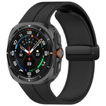 Samsung Galaxy Watch Ultra 47mm用 グルーブスタイル 折りたたみ磁気バックル シリコン製ウォッチバンド