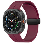 Samsung Galaxy Watch Ultra 47mm用 グルーブスタイル 折りたたみ磁気バックル シリコン製ウォッチバンド