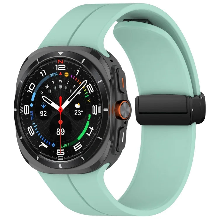 Samsung Galaxy Watch Ultra 47mm用 グルーブスタイル 折りたたみ磁気バックル シリコン製ウォッチバンド