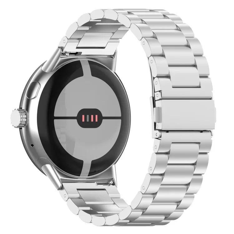 スリービーズステンレススチールメタルウォッチバンド Google Pixel Watch 4 / Watch 3 45mm用, Google Pixel Watch 4 / 3 / 2 / 1 41mm用