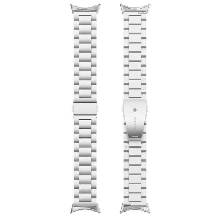 スリービーズステンレススチールメタルウォッチバンド Google Pixel Watch 4 / Watch 3 45mm用, Google Pixel Watch 4 / 3 / 2 / 1 41mm用