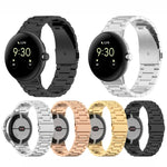 スリービーズステンレススチールメタルウォッチバンド Google Pixel Watch 4 / Watch 3 45mm用, Google Pixel Watch 4 / 3 / 2 / 1 41mm用