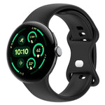 無地バタフライバックルシリコンウォッチバンド サイズ:L Google Pixel Watch 4 / Watch 3 45mm用, Google Pixel Watch 4 / 3 / 2 / 1 41mm用