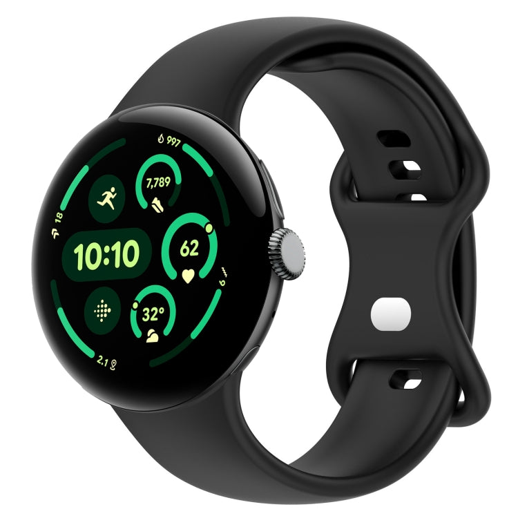 無地バタフライバックルシリコンウォッチバンド サイズ:L Google Pixel Watch 4 / Watch 3 45mm用, Google Pixel Watch 4 / 3 / 2 / 1 41mm用
