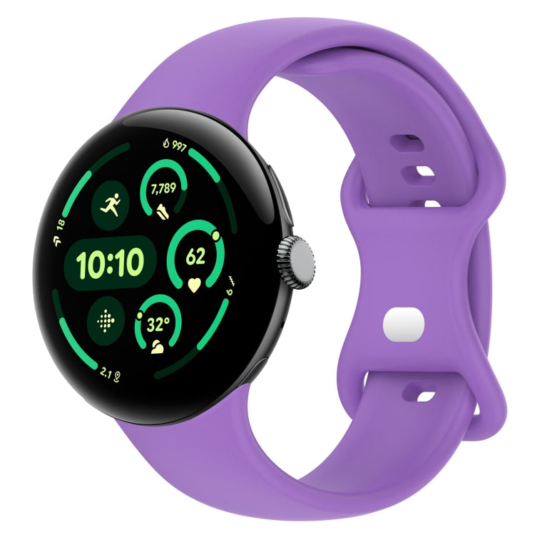 無地バタフライバックルシリコンウォッチバンド サイズ:L Google Pixel Watch 4 / Watch 3 45mm用, Google Pixel Watch 4 / 3 / 2 / 1 41mm用