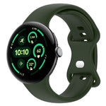 無地バタフライバックルシリコンウォッチバンド サイズ:L Google Pixel Watch 4 / Watch 3 45mm用, Google Pixel Watch 4 / 3 / 2 / 1 41mm用