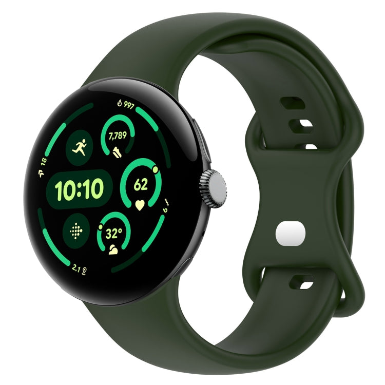 無地バタフライバックルシリコンウォッチバンド サイズ:L Google Pixel Watch 4 / Watch 3 45mm用, Google Pixel Watch 4 / 3 / 2 / 1 41mm用