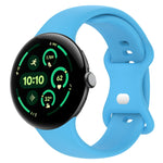 無地バタフライバックルシリコンウォッチバンド サイズ:L Google Pixel Watch 4 / Watch 3 45mm用, Google Pixel Watch 4 / 3 / 2 / 1 41mm用
