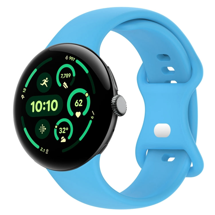 無地バタフライバックルシリコンウォッチバンド サイズ:L Google Pixel Watch 4 / Watch 3 45mm用, Google Pixel Watch 4 / 3 / 2 / 1 41mm用