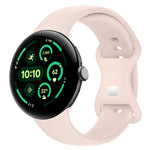無地バタフライバックルシリコンウォッチバンド サイズ:L Google Pixel Watch 4 / Watch 3 45mm用, Google Pixel Watch 4 / 3 / 2 / 1 41mm用