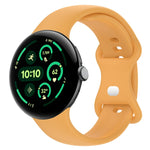 無地バタフライバックルシリコンウォッチバンド サイズ:L Google Pixel Watch 4 / Watch 3 45mm用, Google Pixel Watch 4 / 3 / 2 / 1 41mm用