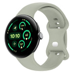 無地バタフライバックルシリコンウォッチバンド サイズ:L Google Pixel Watch 4 / Watch 3 45mm用, Google Pixel Watch 4 / 3 / 2 / 1 41mm用