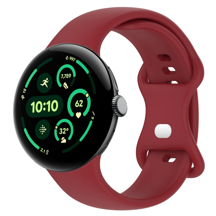 無地バタフライバックルシリコンウォッチバンド サイズ:L Google Pixel Watch 4 / Watch 3 45mm用, Google Pixel Watch 4 / 3 / 2 / 1 41mm用