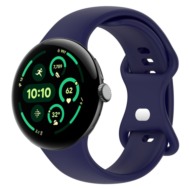 無地バタフライバックルシリコンウォッチバンド サイズ:L Google Pixel Watch 4 / Watch 3 45mm用, Google Pixel Watch 4 / 3 / 2 / 1 41mm用