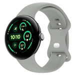 無地バタフライバックルシリコンウォッチバンド サイズ:L Google Pixel Watch 4 / Watch 3 45mm用, Google Pixel Watch 4 / 3 / 2 / 1 41mm用