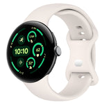 無地バタフライバックルシリコンウォッチバンド サイズ:L Google Pixel Watch 4 / Watch 3 45mm用, Google Pixel Watch 4 / 3 / 2 / 1 41mm用