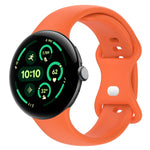 無地バタフライバックルシリコンウォッチバンド サイズ:L Google Pixel Watch 4 / Watch 3 45mm用, Google Pixel Watch 4 / 3 / 2 / 1 41mm用