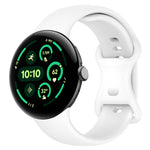 無地バタフライバックルシリコンウォッチバンド サイズ:L Google Pixel Watch 4 / Watch 3 45mm用, Google Pixel Watch 4 / 3 / 2 / 1 41mm用