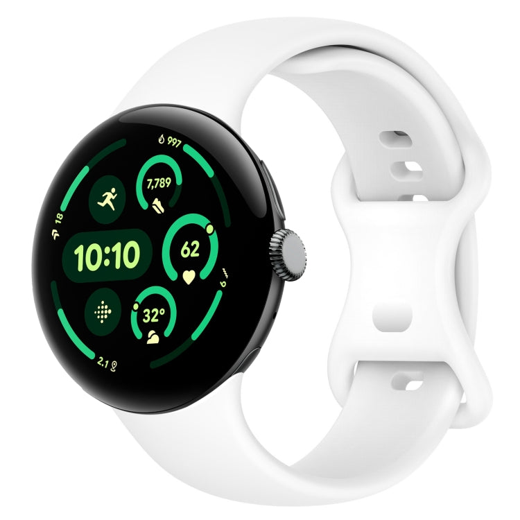 無地バタフライバックルシリコンウォッチバンド サイズ:L Google Pixel Watch 4 / Watch 3 45mm用, Google Pixel Watch 4 / 3 / 2 / 1 41mm用
