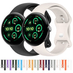 無地バタフライバックルシリコンウォッチバンド サイズ:L Google Pixel Watch 4 / Watch 3 45mm用, Google Pixel Watch 4 / 3 / 2 / 1 41mm用