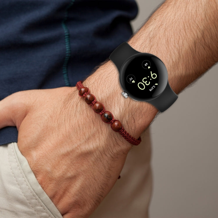 無地バタフライバックルシリコンウォッチバンド サイズ:L Google Pixel Watch 4 / Watch 3 45mm用, Google Pixel Watch 4 / 3 / 2 / 1 41mm用