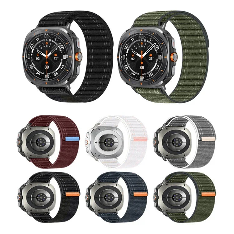 Samsung Galaxy Watch Ultra 47mm / Ultra 2025用 シーウェーブテクスチャー ナイロン フック＆ループファスナーバンド