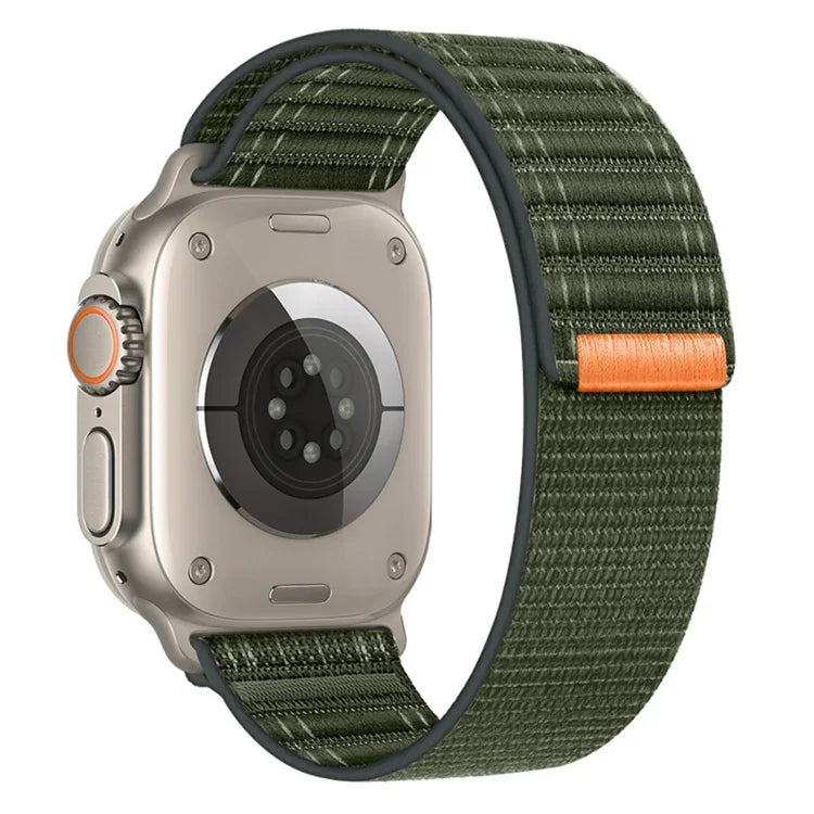 シーウェーブ ナイロン フック＆ループ ファスナーウォッチバンド、Apple Watch SE 2023 44mm用、Apple Watch SE 2023 40mm用、Apple Watch Ultra 2 49mm用、Apple Watch Series 9 45mm用、Apple Watch Series 9 41mm用、Apple Watch Ultra 49mm用