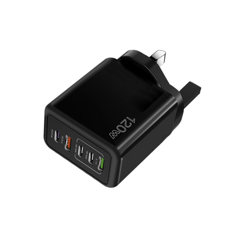 120W 3 PD Type-C デュアルUSB マルチポート充電器 携帯電話用、UKプラグ、UKプラグ