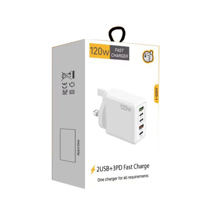 120W 3 PD Type-C デュアルUSB マルチポート充電器 携帯電話用、UKプラグ、UKプラグ