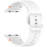 ウェービーグレイン ステッチ入りシリコンウォッチバンド、Apple Watch SE 2023 44mm用、Apple Watch SE 2023 40mm用、Apple Watch Ultra 2 49mm用、Apple Watch Series 9 45mm用