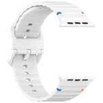 ウェービーグレイン ステッチ入りシリコンウォッチバンド、Apple Watch SE 2023 44mm用、Apple Watch SE 2023 40mm用、Apple Watch Ultra 2 49mm用、Apple Watch Series 9 45mm用