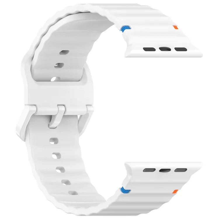 ウェービーグレイン ステッチ入りシリコンウォッチバンド、Apple Watch SE 2023 44mm用、Apple Watch SE 2023 40mm用、Apple Watch Ultra 2 49mm用、Apple Watch Series 9 45mm用