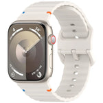 ウェービーグレイン ステッチ入りシリコンウォッチバンド、Apple Watch SE 2023 44mm用、Apple Watch SE 2023 40mm用、Apple Watch Ultra 2 49mm用、Apple Watch Series 9 45mm用