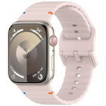 ウェービーグレイン ステッチ入りシリコンウォッチバンド、Apple Watch SE 2023 44mm用、Apple Watch SE 2023 40mm用、Apple Watch Ultra 2 49mm用、Apple Watch Series 9 45mm用