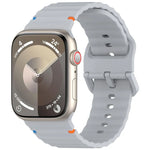 ウェービーグレイン ステッチ入りシリコンウォッチバンド、Apple Watch SE 2023 44mm用、Apple Watch SE 2023 40mm用、Apple Watch Ultra 2 49mm用、Apple Watch Series 9 45mm用