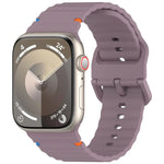 ウェービーグレイン ステッチ入りシリコンウォッチバンド、Apple Watch SE 2023 44mm用、Apple Watch SE 2023 40mm用、Apple Watch Ultra 2 49mm用、Apple Watch Series 9 45mm用