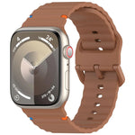 Wavy Grain Stitched Silicone Watch Band, For Apple Watch SE 2022 40mm, For Apple Watch SE 2022 44mm, For Apple Watch Series 7 41mm, For Apple Watch Series 7 45mm